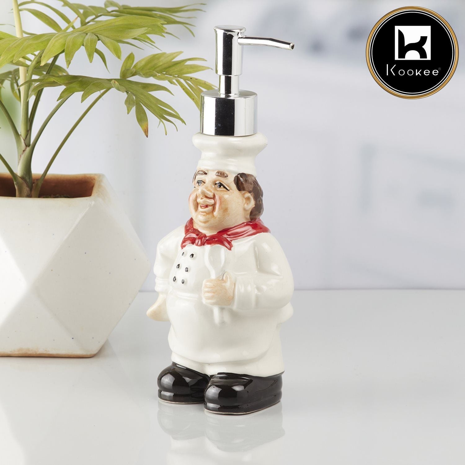 Ceramic Soap Dispenser for handwash for Bathroom, White, (Set of 1) (10144)