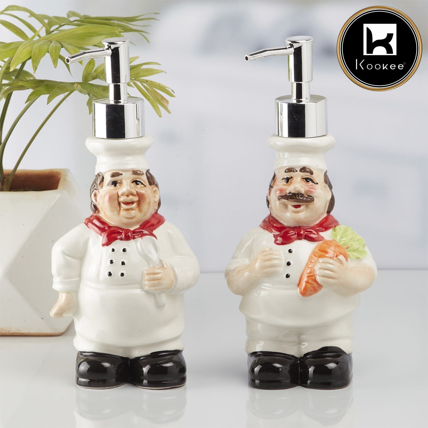 Ceramic Soap Dispenser for handwash for Bathroom, White, (Set of 1) (10144)