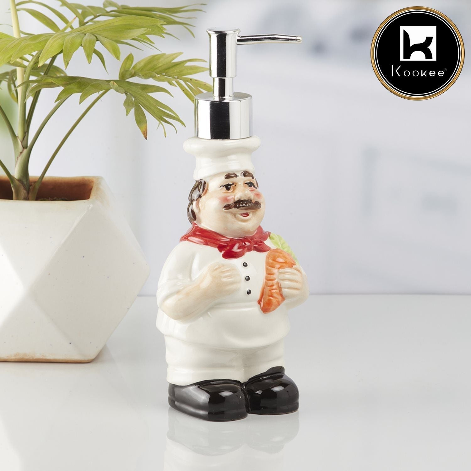 Ceramic Soap Dispenser for handwash for Bathroom, White, (Set of 1) (10144)