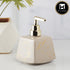 Ceramic Soap Dispenser for handwash for Bathroom, Grey/Gold, (Set of 1) (10152)