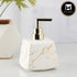 Kookee Ceramic Soap Dispenser with Stylish Refillable Pump Bottle for Bathroom Handwash & Kitchen Wash Basin, Perfect for Hand Soap, Lotion, and more, White/Gold,