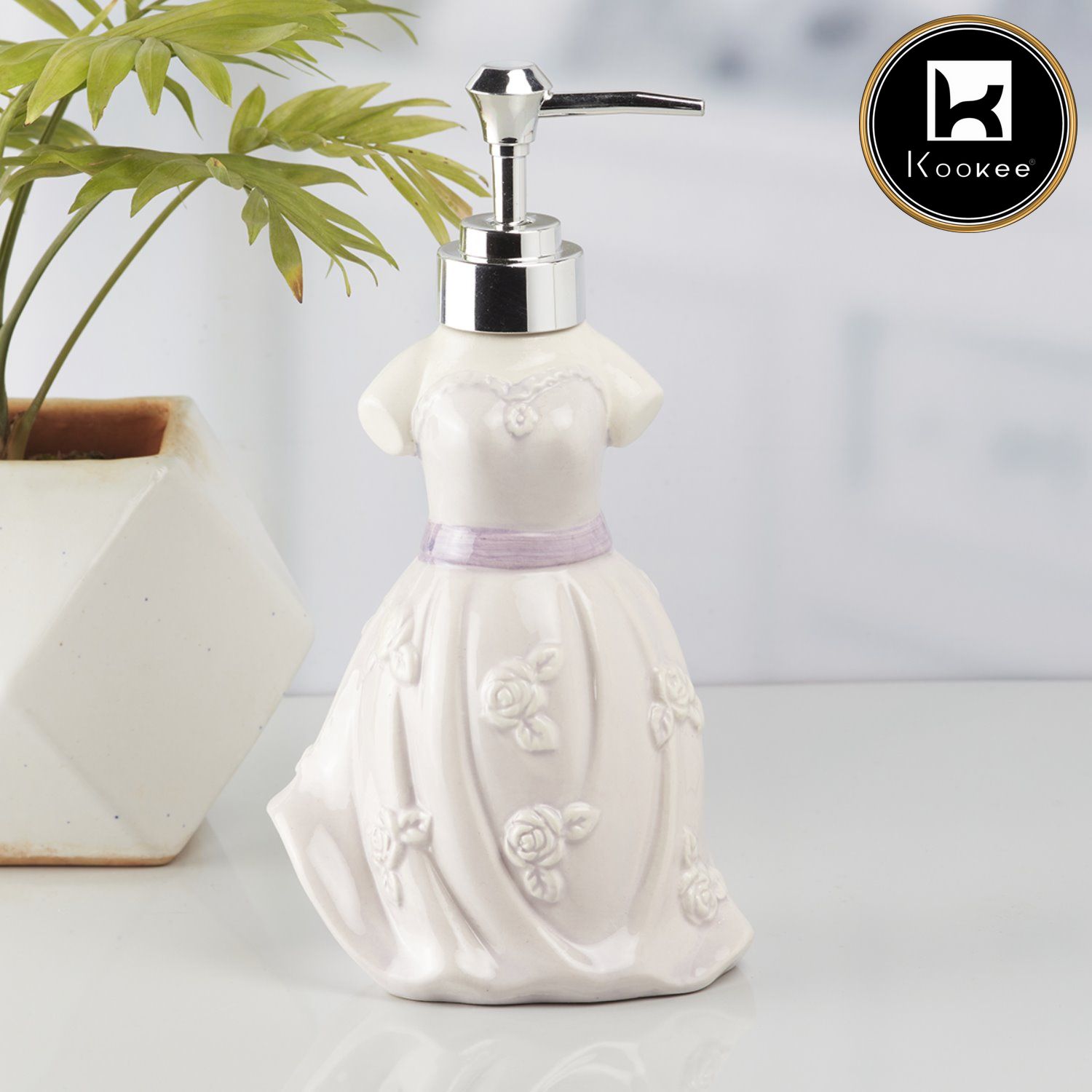 Ceramic Soap Dispenser for handwash for Bathroom, Multicolor (Set of 4) (10120)