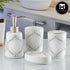 Ceramic Bathroom Accessories Set of 4 with Soap Dispenser (10167)