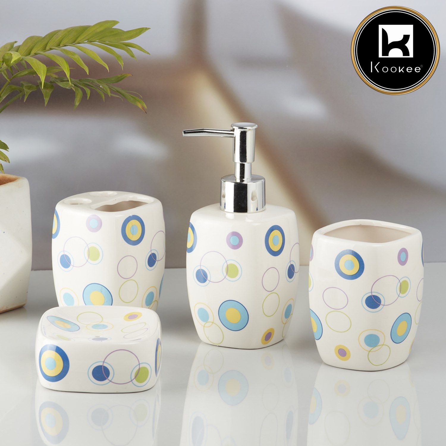Kookee Ceramic Bathroom Sets, Multi, ART10169