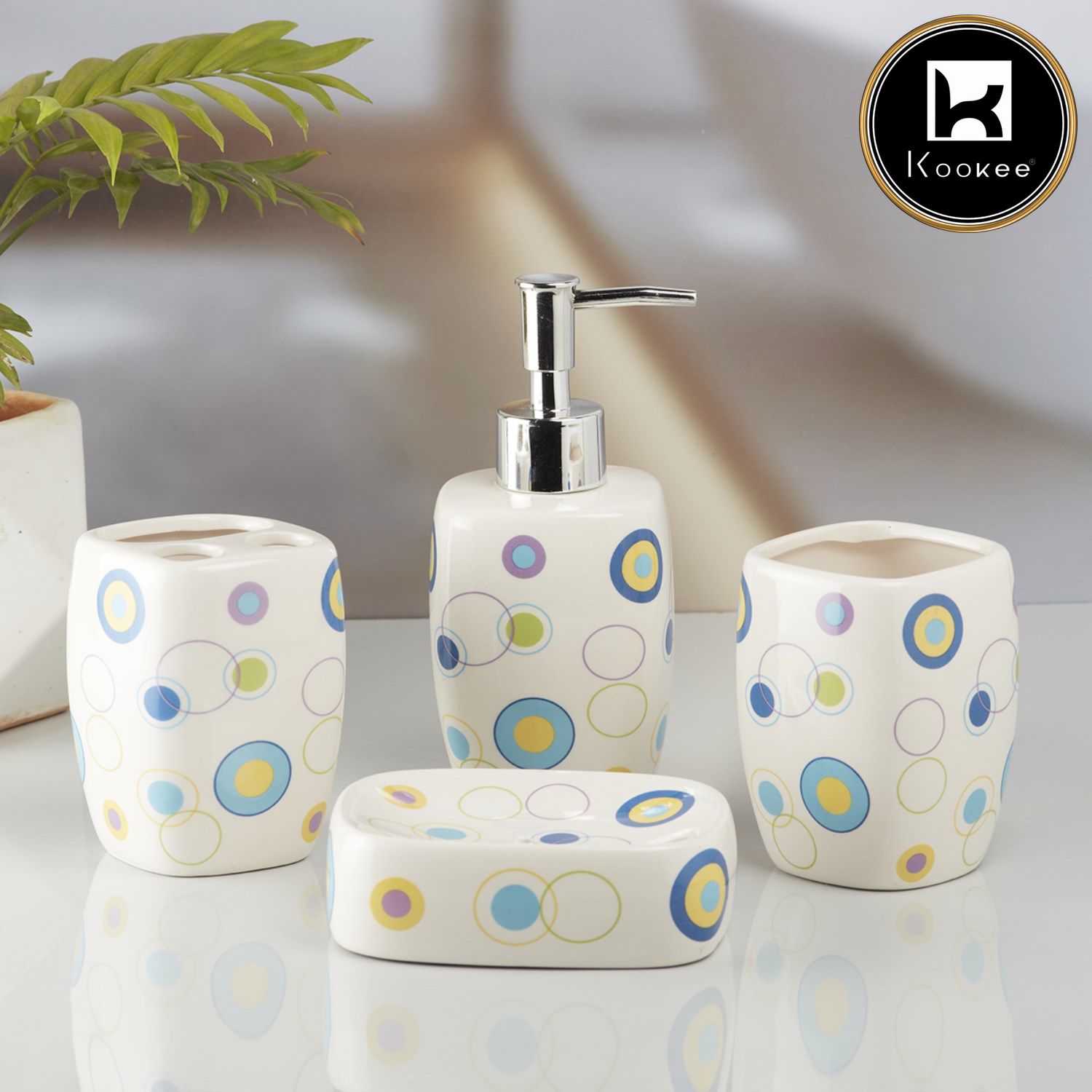 Kookee Ceramic Bathroom Sets, Multi, ART10169