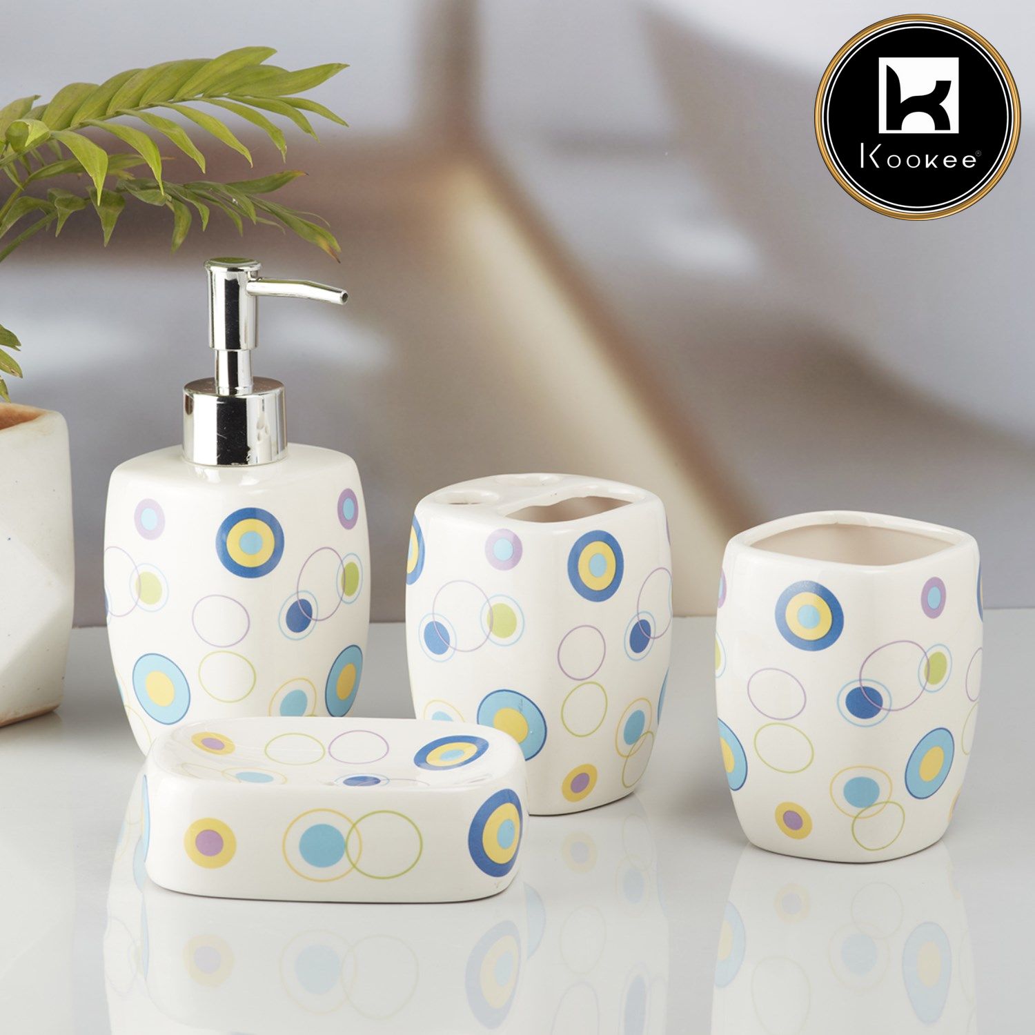 Kookee Ceramic Bathroom Sets, Multi, ART10169
