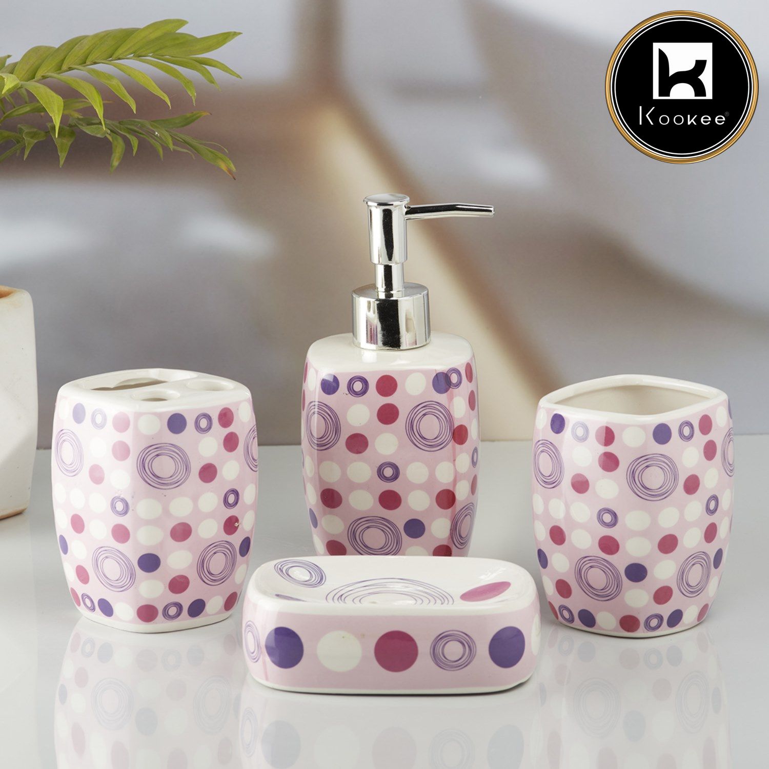 Kookee Ceramic Bathroom Sets, Multi, ART10170
