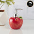 Kookee Ceramic Soap Dispenser with Stylish Refillable Pump Bottle for Bathroom Handwash & Kitchen Wash Basin, Perfect for Hand Soap, Lotion, and more, Red,