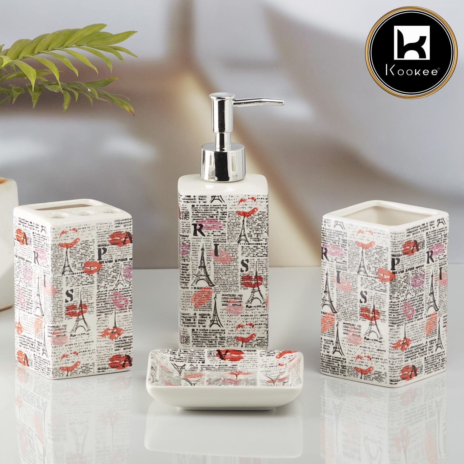 Kookee Ceramic Bathroom Sets, Multi, ART10190