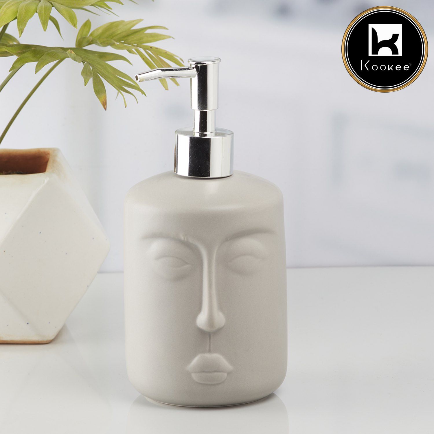 Kookee Ceramic Soap Dispensers, Grey, ART10193