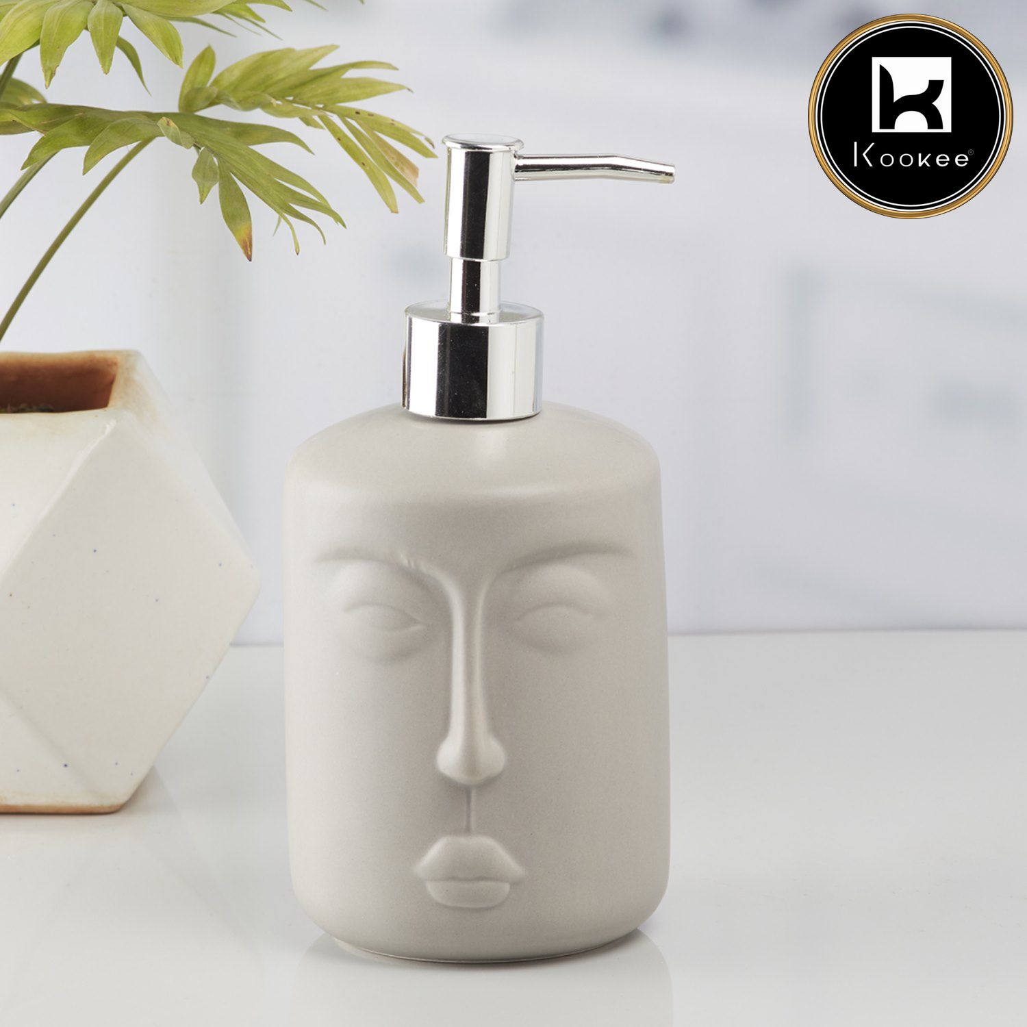 Kookee Ceramic Soap Dispensers, Grey, ART10193