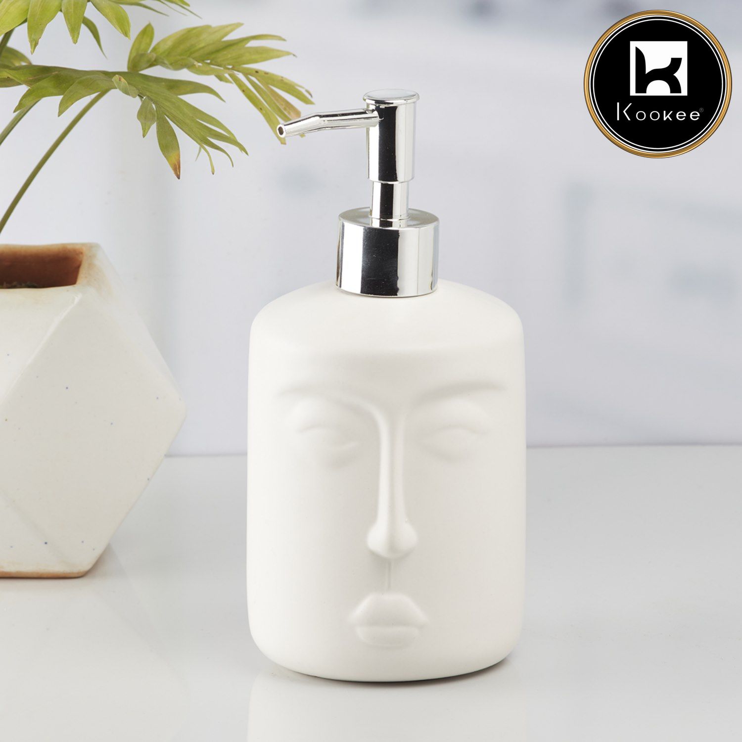 Kookee Ceramic Soap Dispensers, White, ART10194