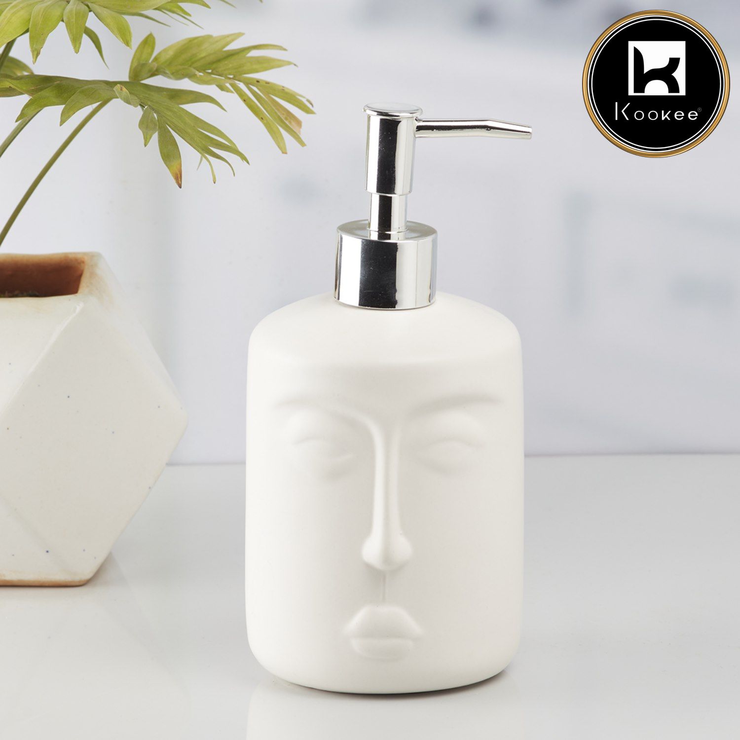 Kookee Ceramic Soap Dispensers, White, ART10194