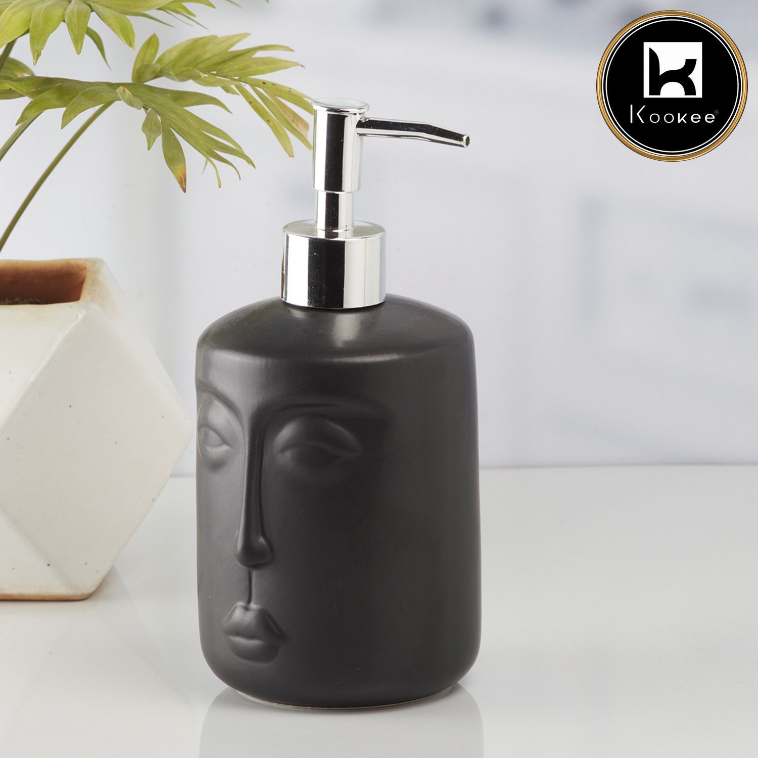 Kookee Ceramic Soap Dispensers, Black, ART10195