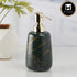 Ceramic Soap Dispenser for handwash for Bathroom, Green/Gold, (Set of 1) (10200)