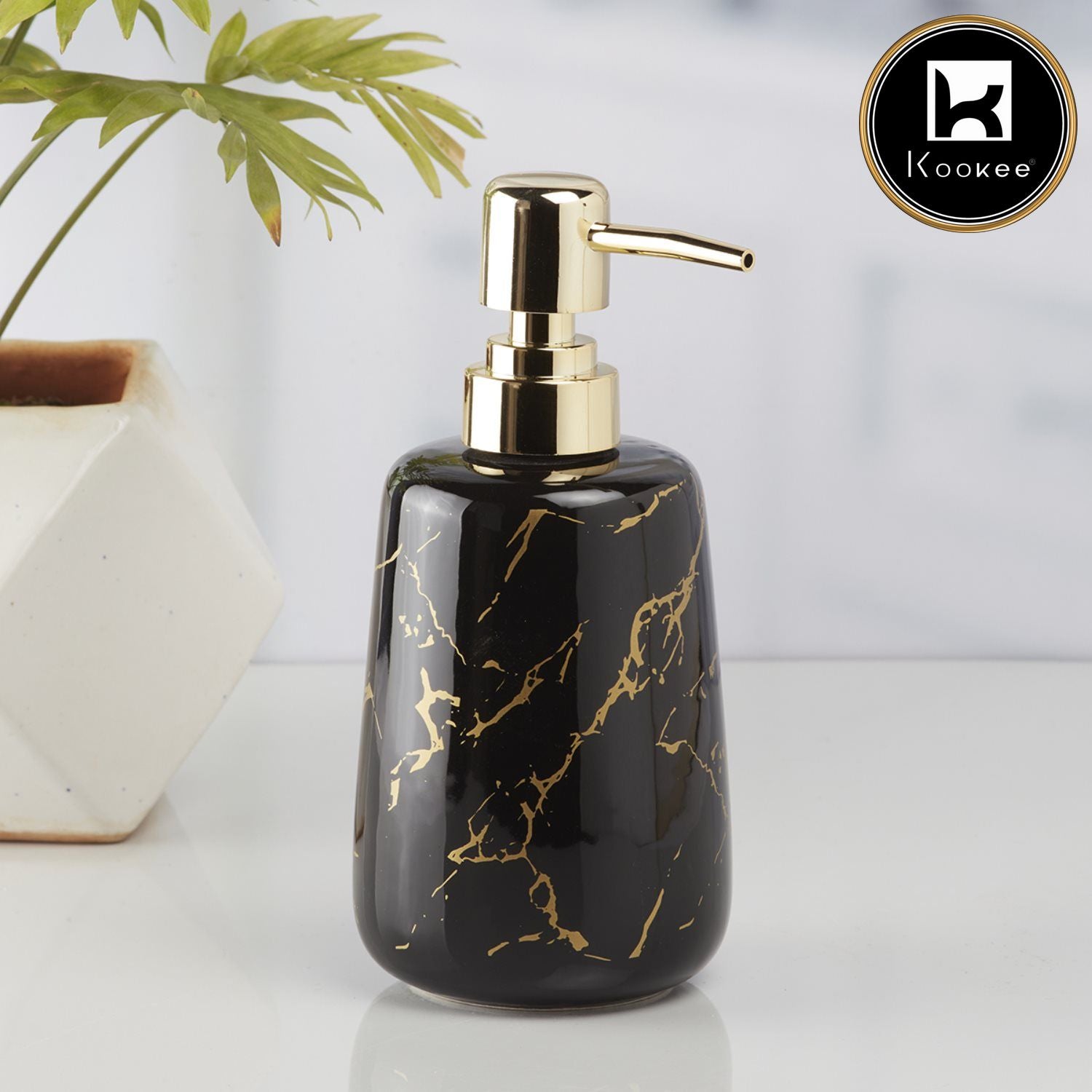 Kookee Ceramic Soap Dispensers, Black, ART10202