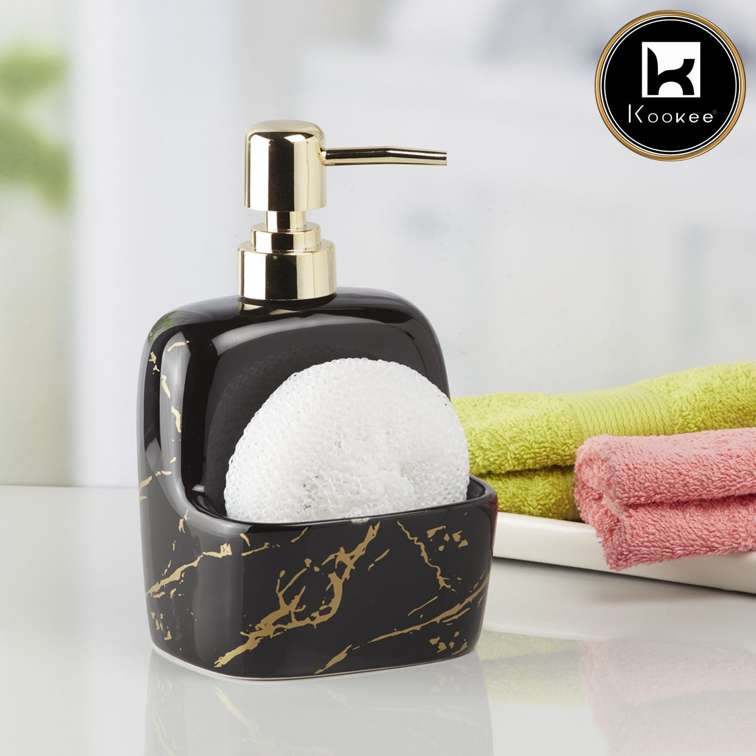 Kookee Ceramic Soap Dispensers, Black, ART10207