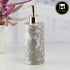 Ceramic Soap Dispenser for handwash for Bathroom, Grey/Gold, (Set of 1) (10208)