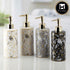 Ceramic Soap Dispenser for handwash for Bathroom, Grey/Gold, (Set of 1) (10208)