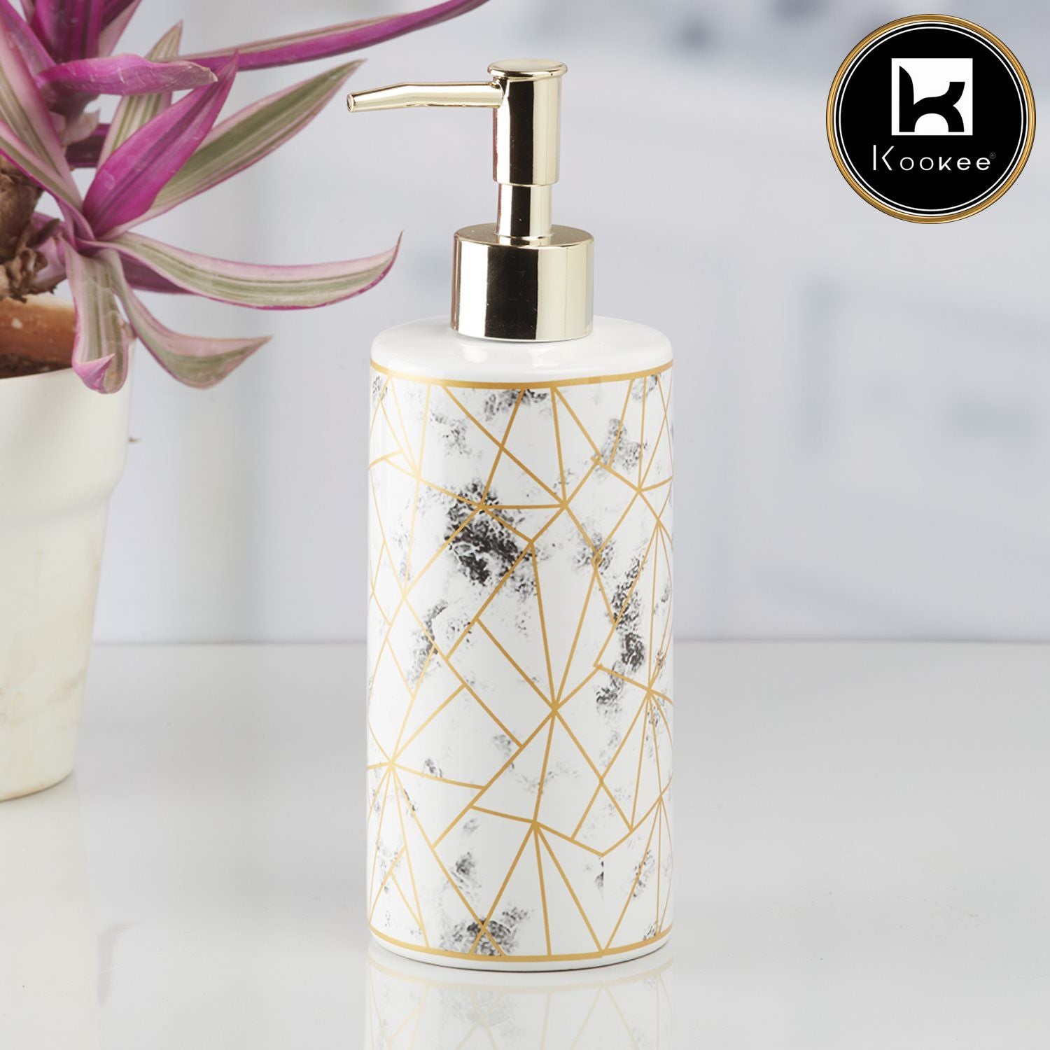 Kookee Ceramic Soap Dispensers, White, ART10209