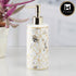 Ceramic Soap Dispenser for handwash for Bathroom, White/Gold, (Set of 1) (10209)