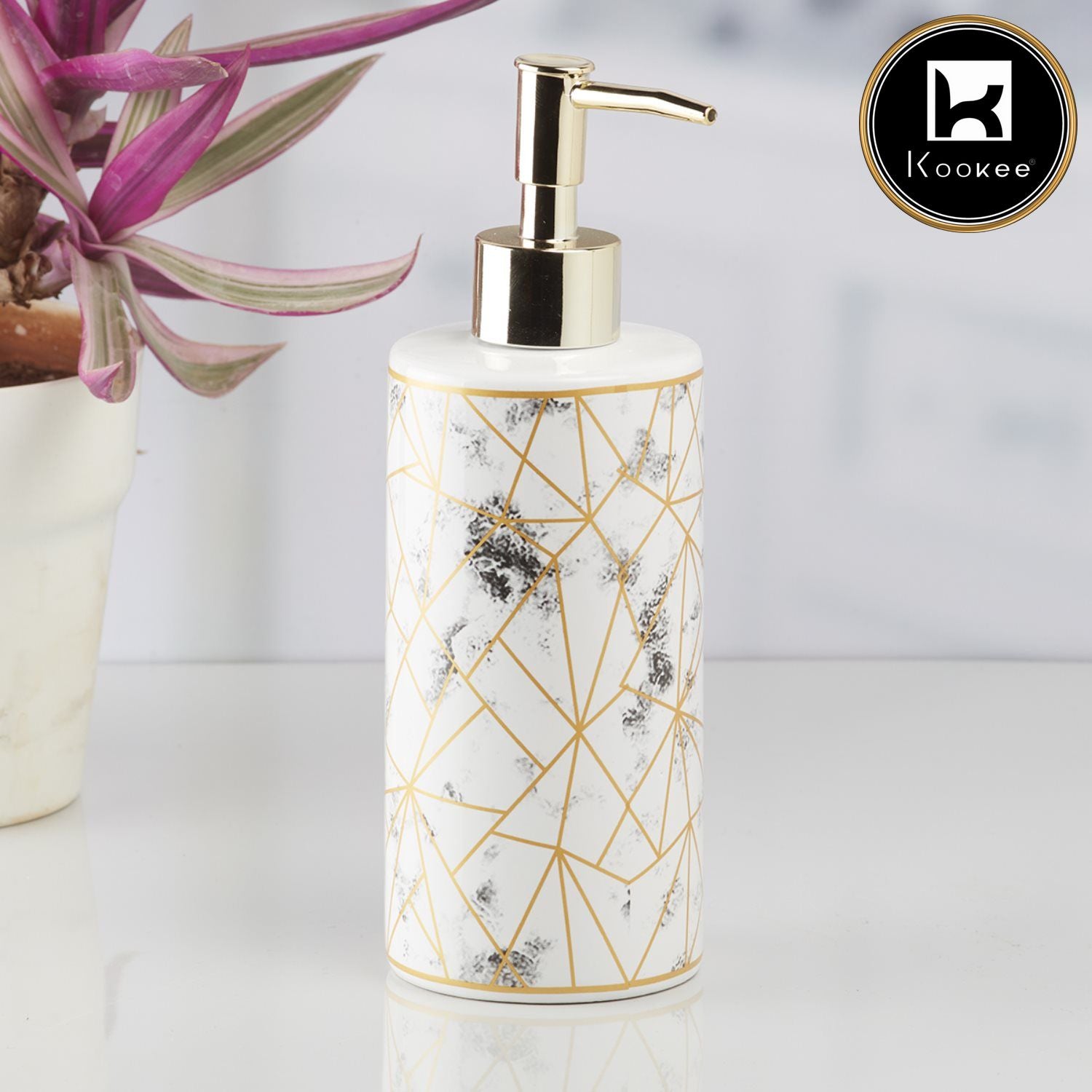 Kookee Ceramic Soap Dispensers, White, ART10209