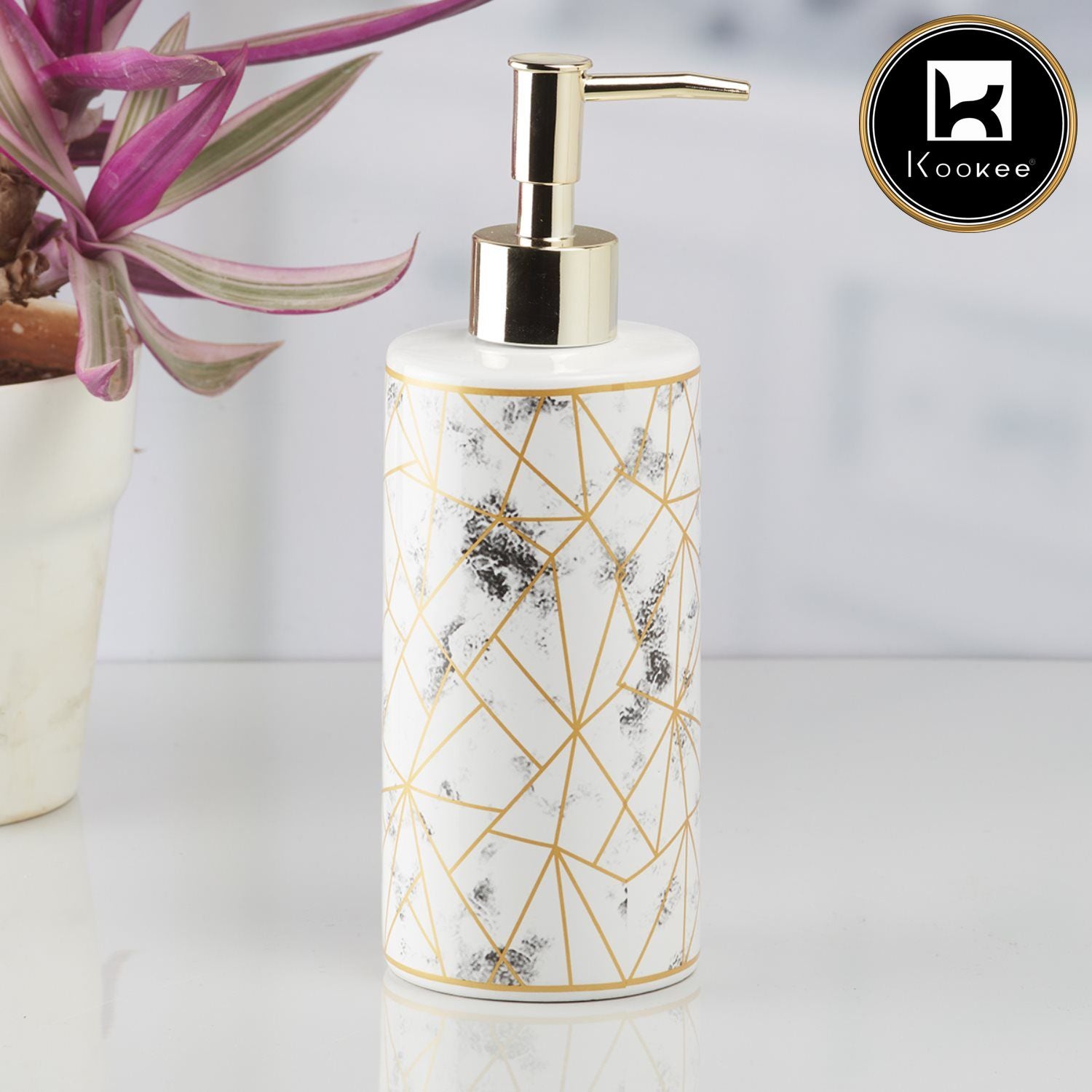 Kookee Ceramic Soap Dispensers, White, ART10209