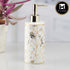 Kookee Ceramic Soap Dispenser with Stylish Refillable Pump Bottle for Bathroom Handwash & Kitchen Wash Basin, Perfect for Hand Soap, Lotion, and more, White/Gold,