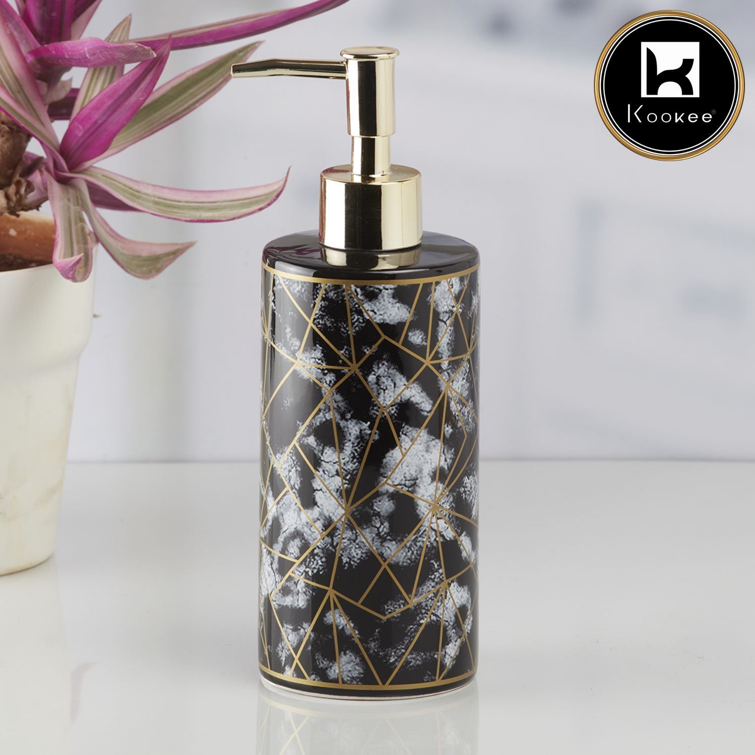 Kookee Ceramic Soap Dispensers, Black, ART10210