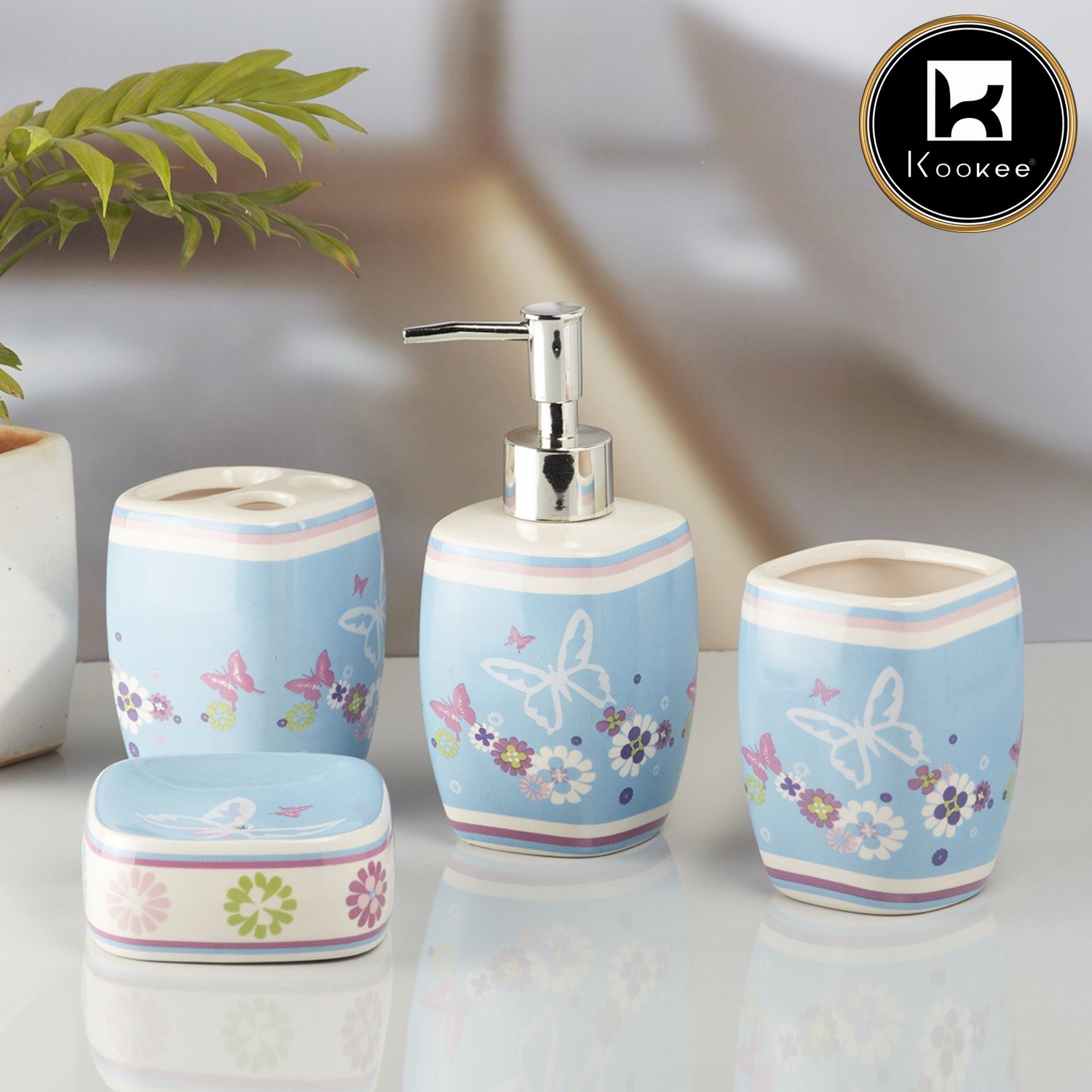 Kookee Ceramic Bathroom Sets, Multi, ART10215