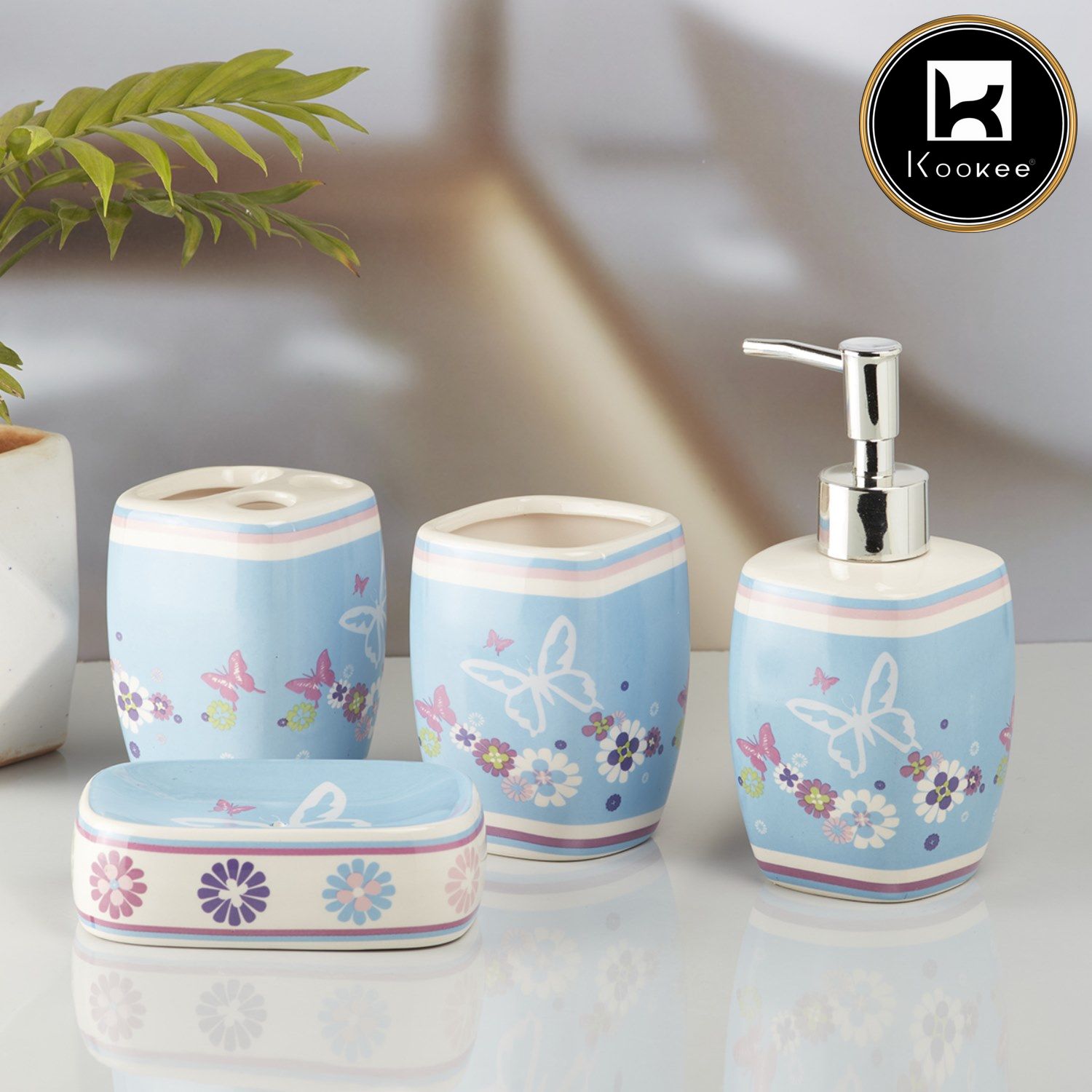 Kookee Ceramic Bathroom Sets, Multi, ART10215