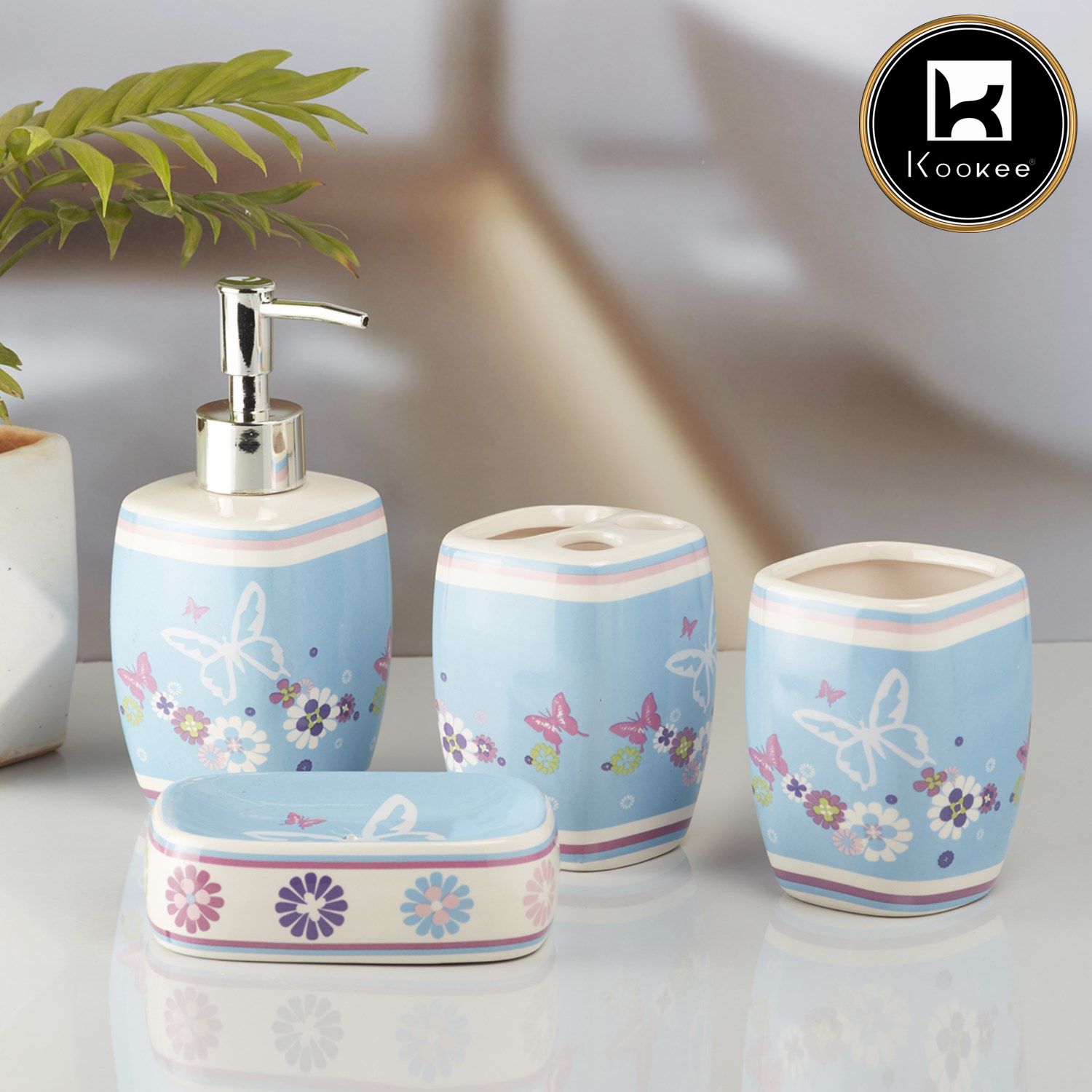 Kookee Ceramic Bathroom Sets, Multi, ART10215