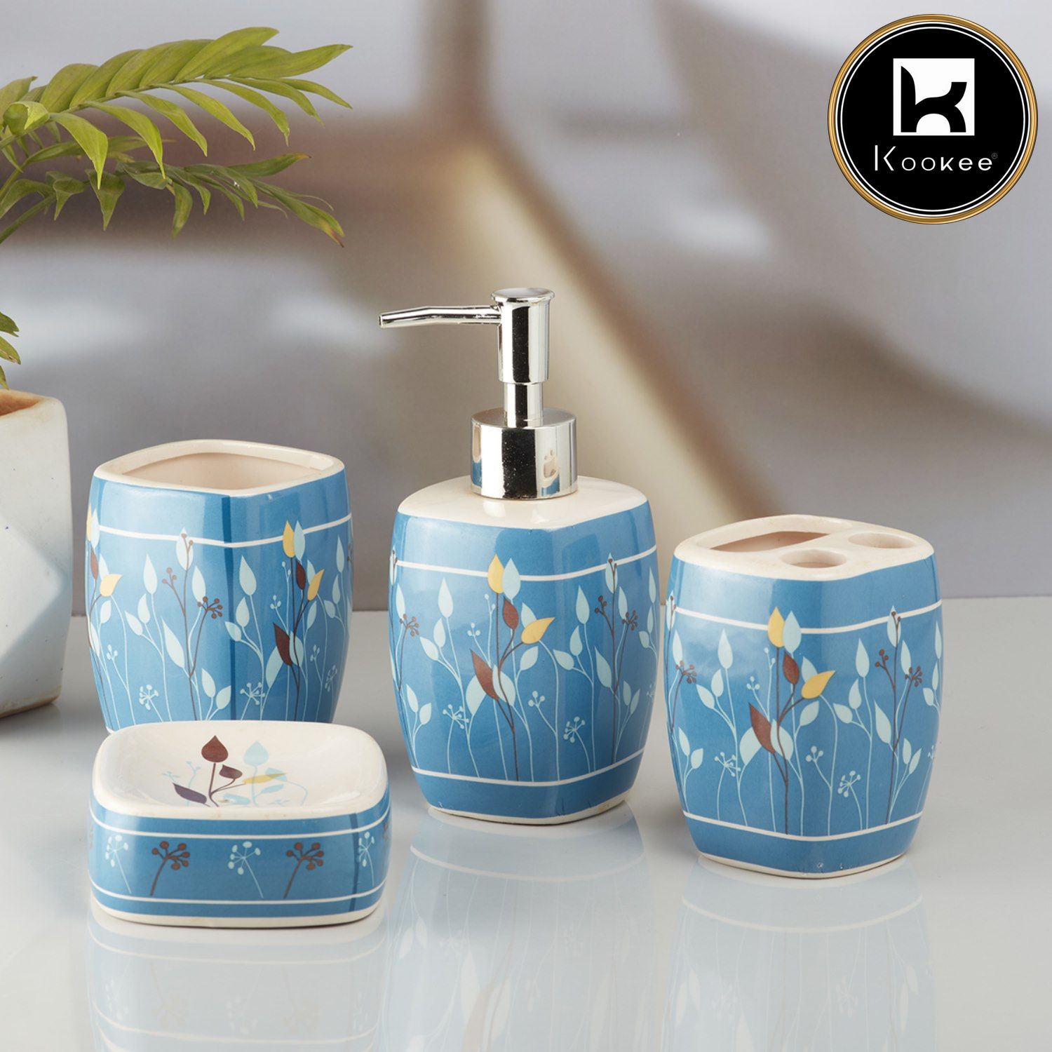 Kookee Ceramic Bathroom Sets, Multi, ART10216