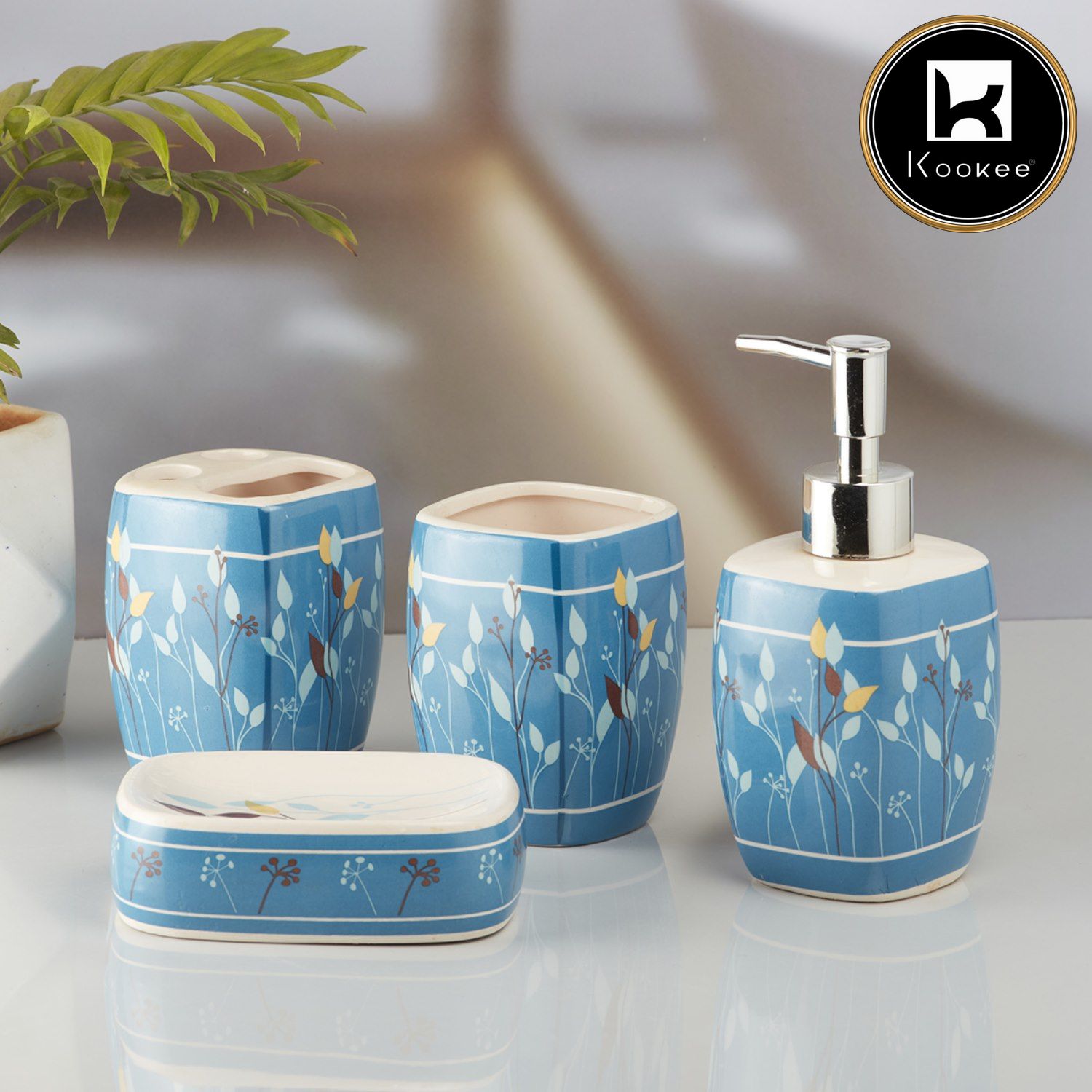 Kookee Ceramic Bathroom Sets, Multi, ART10216