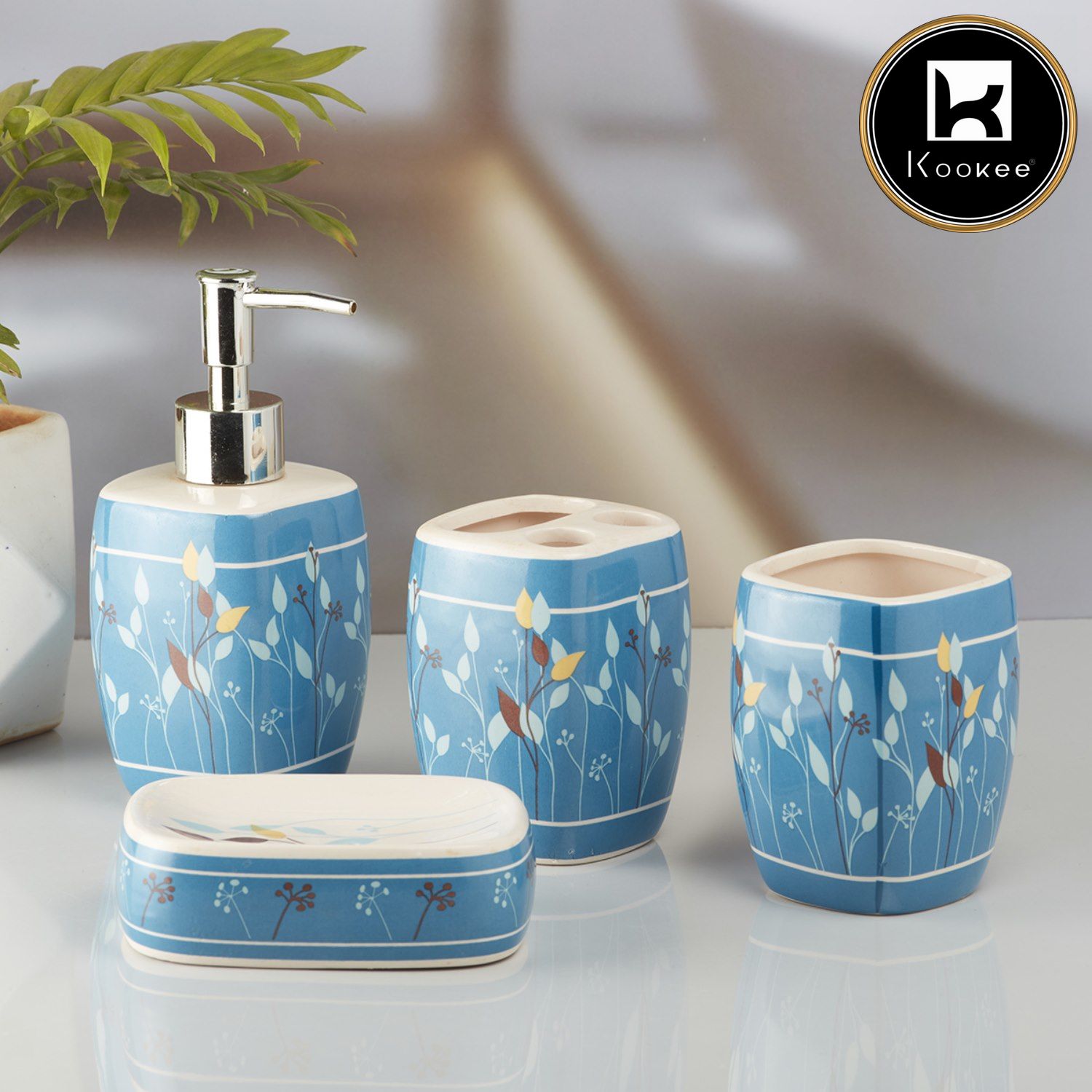 Kookee Ceramic Bathroom Sets, Multi, ART10216