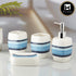 Ceramic Bathroom Accessories Set of 4 with Soap Dispenser (10217)