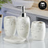 Ceramic Bathroom Accessories Set of 4 with Soap Dispenser (10241)