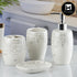 Ceramic Bathroom Accessories Set of 4 with Soap Dispenser (10241)