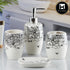 Ceramic Bathroom Accessories Set of 4 with Soap Dispenser (10242)