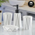 Ceramic Bathroom Accessories Set of 4 with Soap Dispenser (10244)