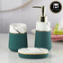 Ceramic Bathroom Accessories Set of 3 with Soap Dispenser (10258)