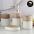 Ceramic Bathroom Accessories Set of 4 with Soap Dispenser (10261)