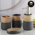 Ceramic Bathroom Accessories Set of 4 with Soap Dispenser (10262)