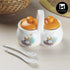 Ceramic Twin Condiment Jars with Lid & Spoon for Serving Pickle & Sauces (10271)