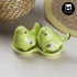 Ceramic Salt and Pepper Set with tray, Sparrow, Green (10277)