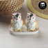 Ceramic Salt and Pepper Set with tray, Owl Design, Pink (10284)