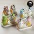 Ceramic Salt and Pepper Set with tray, Owl Design, Green (10286)