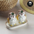 Ceramic Salt and Pepper Set with tray, Owl Design, Brown (10287)