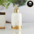 Ceramic Soap Dispenser for handwash for Bathroom, White/Gold, (Set of 1) (10289)