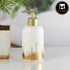 Kookee Ceramic Soap Dispenser with Stylish Refillable Pump Bottle for Bathroom Handwash & Kitchen Wash Basin, Perfect for Hand Soap, Lotion, and more, White/Gold,